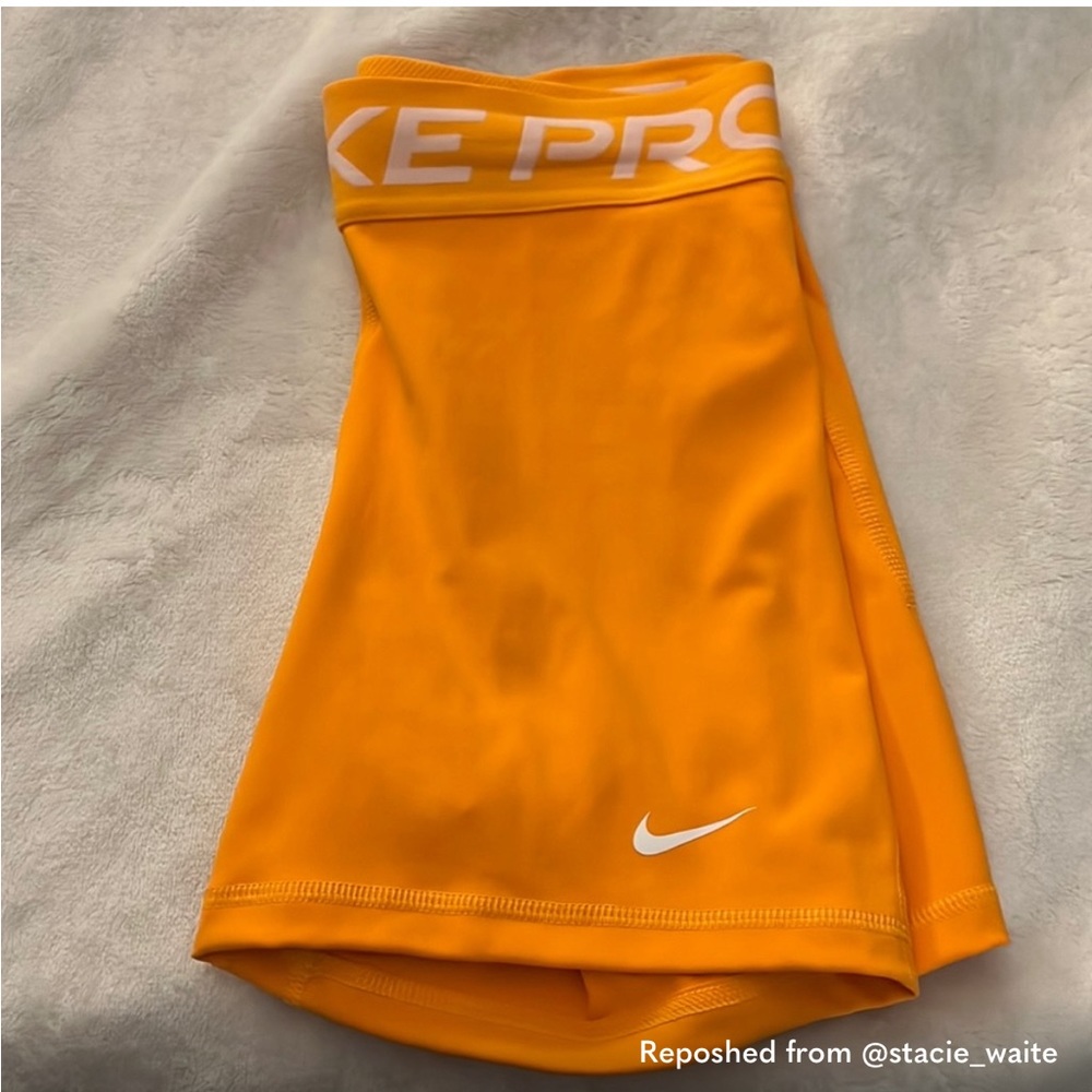Orange Nike biker shorts size small longer length